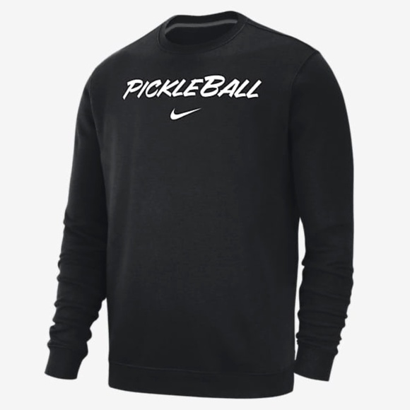 NWT men's medium nike pickleball Club crew Sweatshirt black/white - Picture 1 of 1